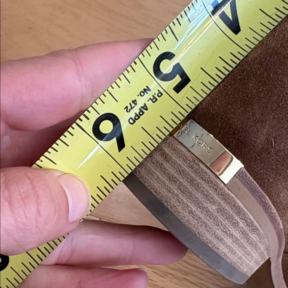 MICHAEL KORS Sunny Ankle Boots $195 Leather Suede Booties Caramel Brown 8.5 - Picture 16 of 16